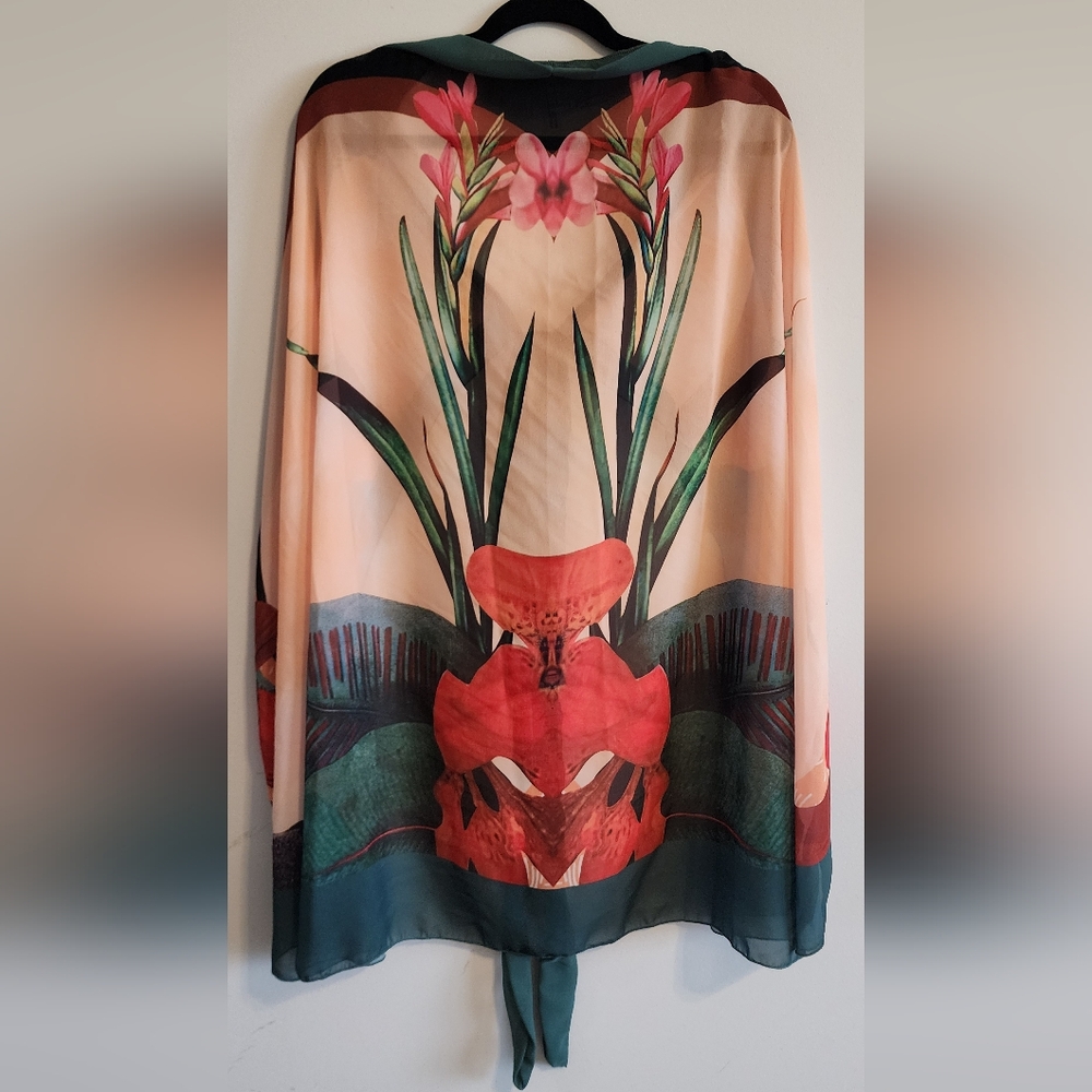 Floral Print Bathing Suit Skirt Wrap One Size